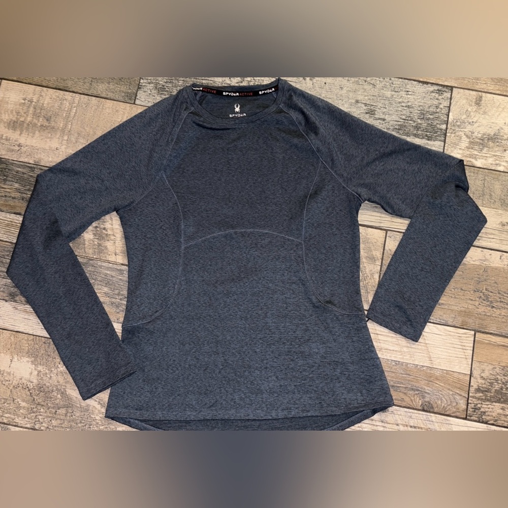 Spyder Gray Blue Long Sleeve Active Top